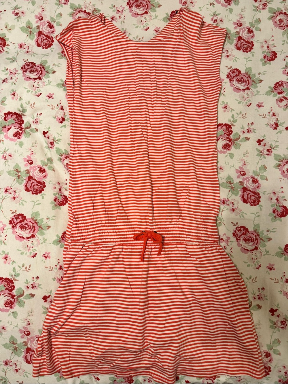 Red and White Striped Casual Romper